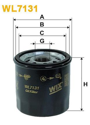 Фильтр масляный john deere; citroen; daihatsu; toyota auris, avensis, aygo, camry ff wix filters - (wl7131)
