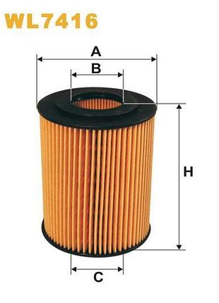 Фильтр масляный chrysler 300c; jeep grand cherokee iii; mercedes c (w203/w204), cls c218 wix filters (wl7416)