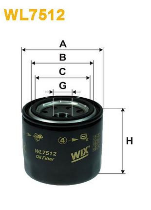 Фільтр оливний hyundai i30 ii, i40, ix20, ix35, santa fe iii / grand santa fe, veloster; wix filters (wl7512)