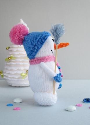 Снеговичок,  игрушка связана спицами. 4