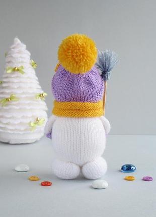 Снеговичок,  игрушка связана спицами. 6