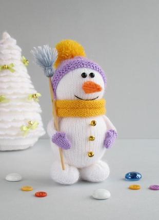 Снеговичок,  игрушка связана спицами. 4