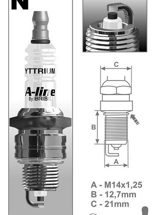 Свеча зажигания brisk a-line18 / n15ycy - (0030)