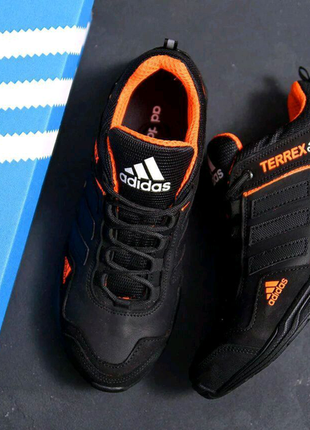 Чоловічі шкіряні кросівки adidas terrex orange