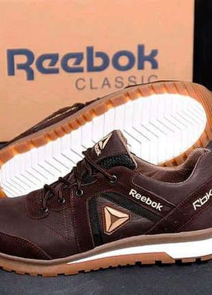 Чоловічі шкіряні кросівки reebok sprint tr brown2 фото