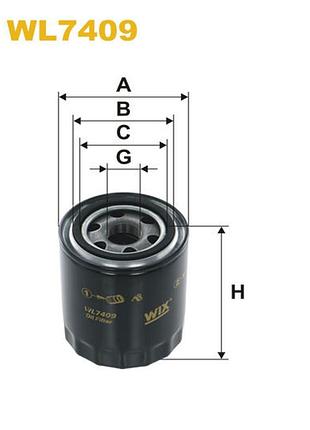 Фильтр масляный hyundai h 1, terracan; kia carниваl ii/sedona ii, carниваl iii/sedona iii wix filters (wl7409)