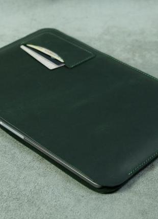Шкіряний чохол - кишеня на macbook (для всіх моделей вартість однакова), колір зелений
