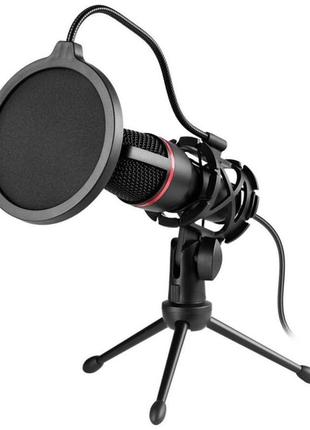 Микрофон стримовый игровой defender forte gmc 300 usb кабель 1.5м + подсветка (черный)