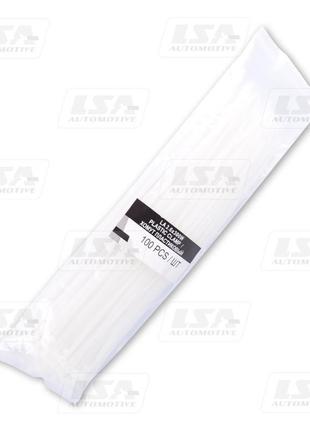 Хомут пластик 300*3,6 білий (100 шт) lsa — (tkuv300*3.6w)