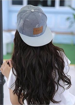 Кепка снепбек monto з прямим козирком блакитна, унісекс