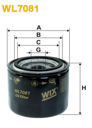 Фільтр оливний kramer; new holland; isuzu fargo, gemini; kia besta; mazda; mitsubishi colt wix filters wl7081