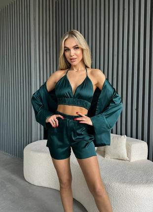 Шовкова піжама 3-ка7 фото