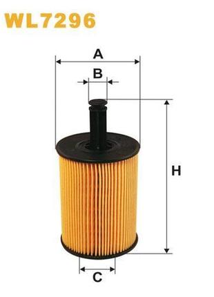 Фильтр масляный audi; chrysler; dodge; ford; jeep; mitsubishi, seat; skoda; volkswagen wix filters - (wl7296)