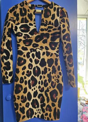 Вечірня бандажна сукня в леопардовий принт ким кардашьян kardashian3 фото