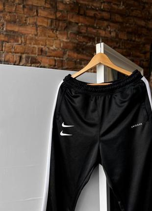 Nike nsw double swoosh track pants black/white спортивні штани2 фото