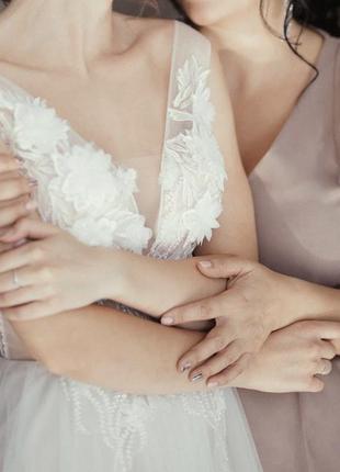 Весільна сукня зі шлейфом весільне плаття свадебное платье айвори6 фото