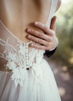 Весільна сукня зі шлейфом весільне плаття свадебное платье айвори4 фото