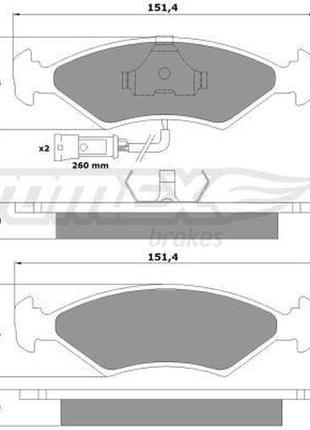 Тормозные колодки передние ford escort, fiesta, ka, orion, puma, sierra tomex - (tx 10-282)