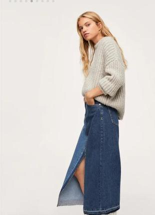 Новая женская джинсовая юбка-миди манго оригинал размер xl5 фото