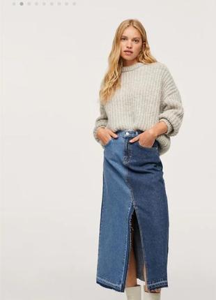 Новая женская джинсовая юбка-миди манго оригинал размер xl1 фото