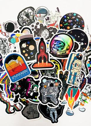 Набор виниловых наклеек стикеров  набор nasa №3 стикербомбинг на авто телефон ноутбук стену  50 шт