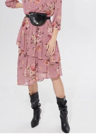 Нежное платье-миди от бренда мохито в цветочный принт9 фото