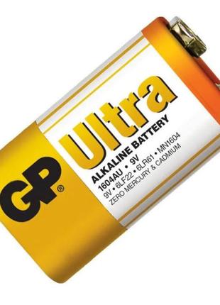 Батарейка крона gp ultra alkaline battery 9v. алкалиновая батарейка. элемент питания крона 1604au 6lr61