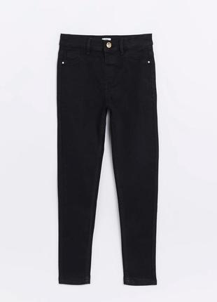 Базові чорні приталені завужені джинси скіні river island molly skinny jeans