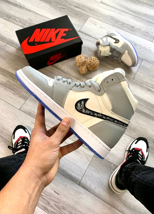 Nike air jordan 1 silver+dior