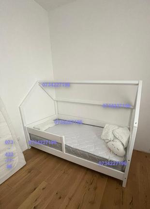 Дитяче односпальне ліжко будиночок з вільхи. домик с ольхи1 фото