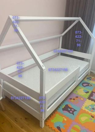 Дитяче односпальне ліжко будиночок з вільхи. домик с ольхи2 фото