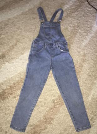Детский джинсовый комбинезон джинсы кофта джинсовка лосины легггинсы штаны бриджи комплект костюм4 фото