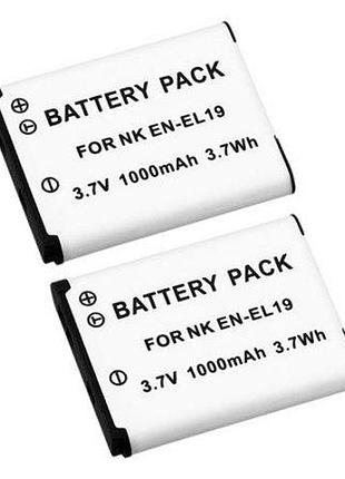 Аккумулятор en-el19 - аналог на 1000 ма для камер nikon coolpix