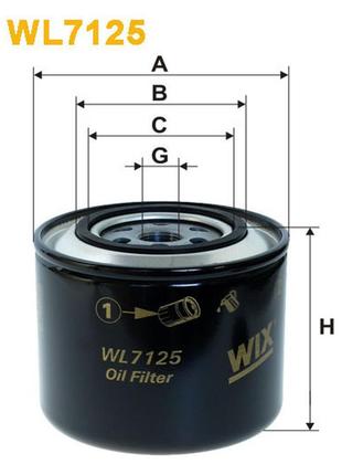 Фільтр оливний alfa romeo; ifa; iveco; renault (rvi); fmz plock; bumar; case; deutz fahr wix filters (wl7125)