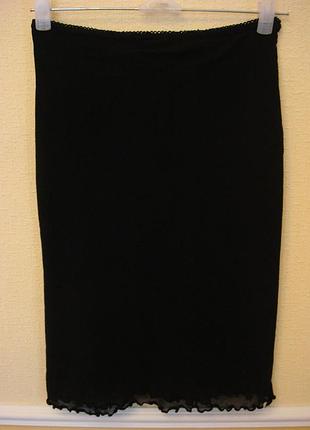 Летняя трикотажная шифоновая юбка