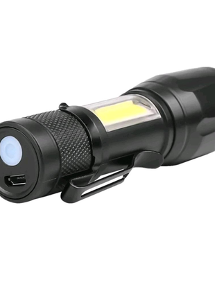 Яскравий світлодіодний ліхтарик із вбудованим акумулятором та usb3 фото