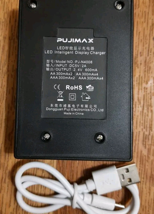 Зарядний пристрій pujimax для ni-mh акумуляторів аа та ааа. є опт6 фото