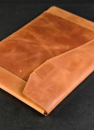 Чехол из натуральной кожи для macbook (размер индивидуальный для каждой модели), винтажная кожа, цвет коньяк