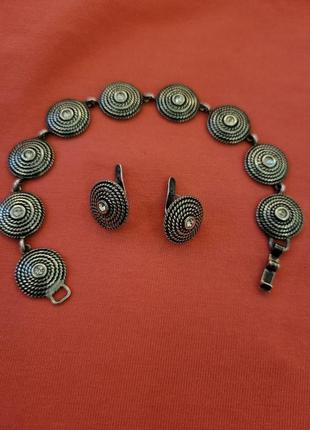 Эталон jenavi  сережки и браслет с цирконieм