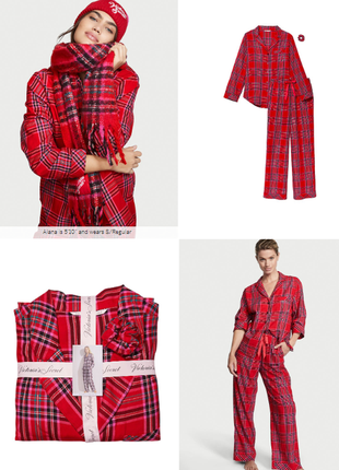 Пижама фланелевая victoria’s secret flannel long pj set красная к6 фото