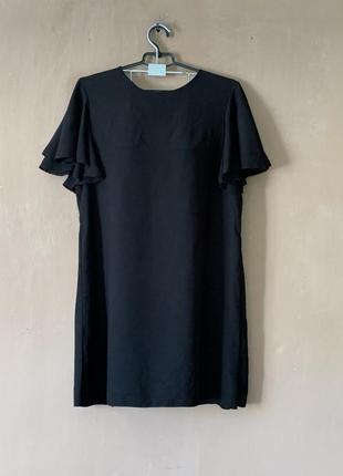 Платье черного цвета размер m короткая с пышными перчатками1 фото
