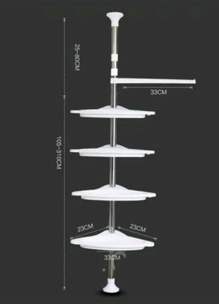 Кутова полиця для ванної кімнати multi corner shelf стійка стелаж4 фото