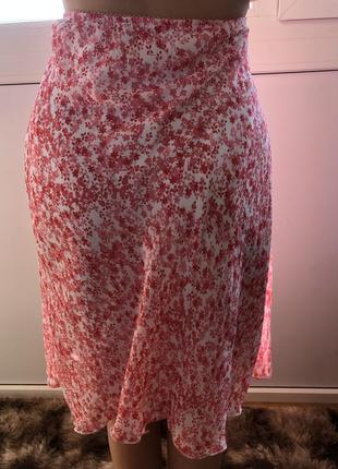 Трендовая удлиненная юбка,юбка в цветочный принт на завязках s-m6 фото
