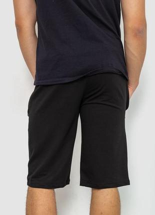 Шорты мужские однотонные, цвет черный, трикотажные мужские шорты3 фото