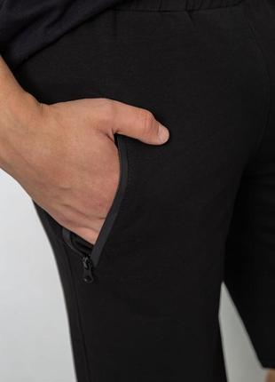 Шорты мужские однотонные, цвет черный, трикотажные мужские шорты2 фото