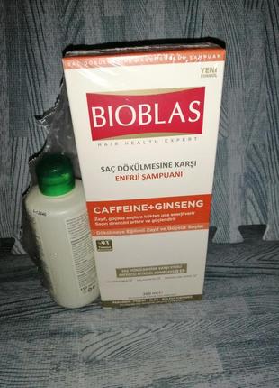 Энергетический шампунь bioblas против выпадения волос с кофеином и женьшенем2 фото