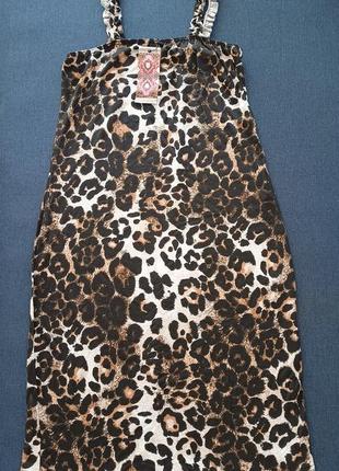 Чарівна, трикотажна, облягаюча сукня, леопардовий принт1 фото