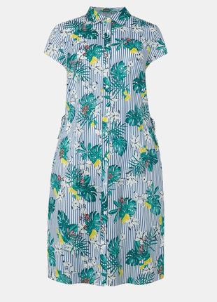 Samoon vestito donna хлопковое платье сарафан полоска цветочный принт германия /8343/