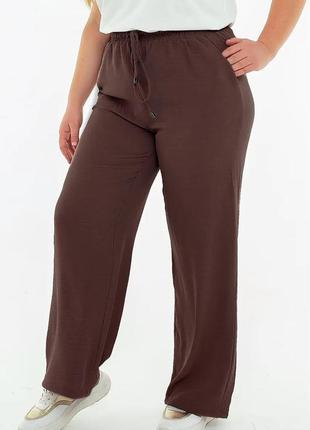 Легкі штани жатка на резинці широкі вільного крою прямі