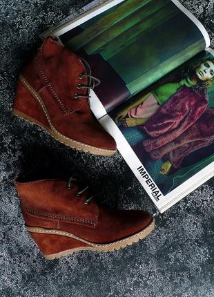 Стильные демисезонные ботинки из натуральной замши бренда freemood 37 размер1 фото